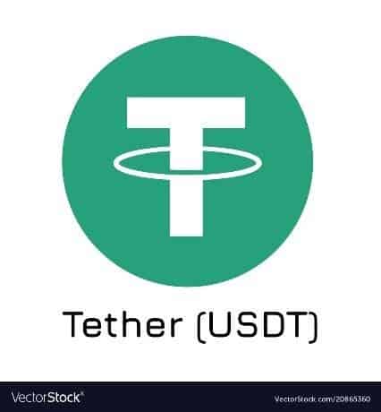 Tether cryptocurrency logo.