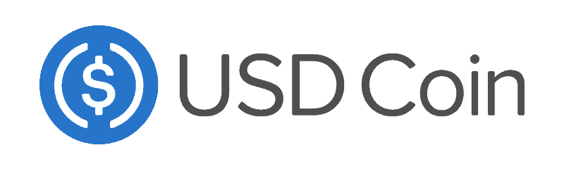 USD Coin cryptocurrency logo.