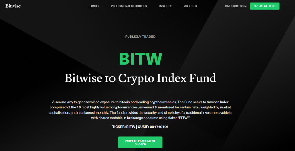 Homepage of Bitwise.