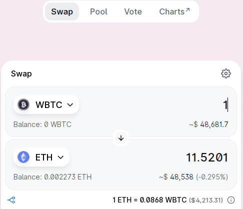 Swap tokens Uniswap