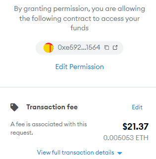 Confirm eth transaction uniswap